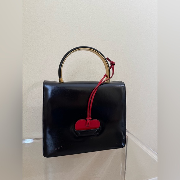 Moschino Handbags - Moschino Redwall Heart Bag Black Patent Leather